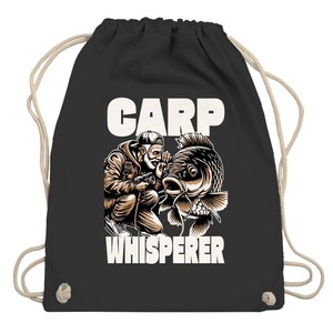 Turnbeutel – Carp Whisperer – Lustiger Karpfen Angeln Beutel – Streetwear Angler Tasche – Geschenk für Fischer & Outdoor-Fans