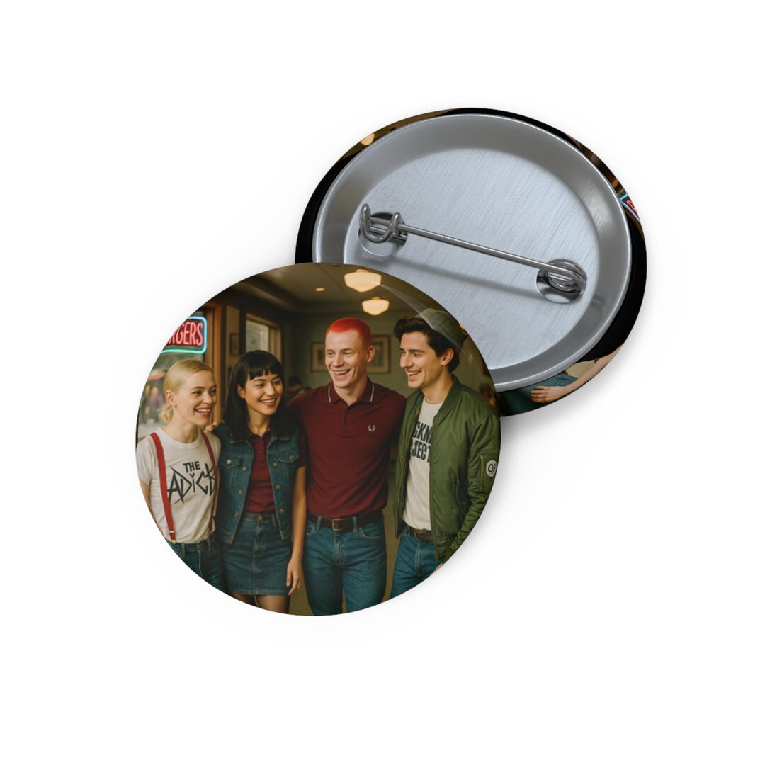 Skinhead Button Skinhead Archie and Jughead Pin Button | Personalized Picture Badge ...