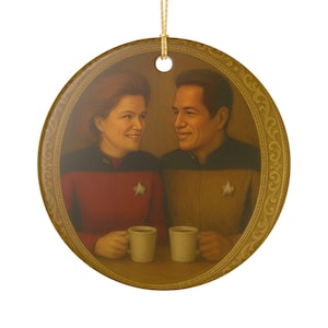 Starfleet Officers Jayneway and Chakotay Star Fleet inspired Trek  Ornament