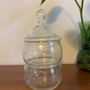 Vintage Princess House Heritage Glass Stackable 2 Tier Candy Jar With Lid