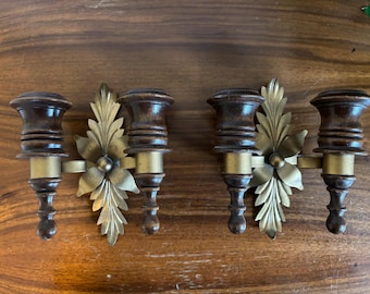 Vintage HOMCO Double Wall Sconce Candle Holders Set of 2