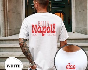 Bella Napoli t-shirt - organic retro Italy shirt retro with Dolce Vita vibes, summer motif, gift for Italy fans & holiday lovers