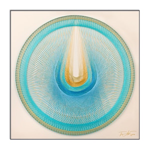 Azure Flame Mandala String Art: Geometric Wall Decor