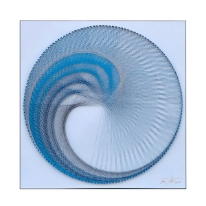 String Art Ombré Spiral Mandala Wall Hanging Sacred Geometry Meditation Wall Art Spiritual Decor Nautical Blue String Art Mandala