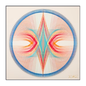 String Art / Raggi estivi / Decorazioni murali geometriche fatte a mano su MDF / Arte vibrante per la casa e l'ufficio / Decorazioni murali con stringhe