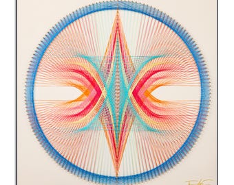 Geometric String Art: Summer Rays Handmade Wall Decor on MDF