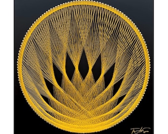 String Art Mandala Wall Hanging: Sacred Geometry, Spiritual Decor