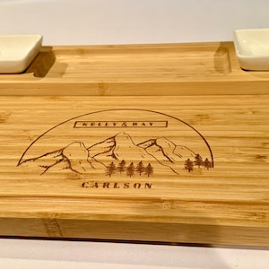Personalized Charcuterie Board Custom Cheese Board with Utensil Bridal Shower Gift for Couple Housewarming Gift Engagement Gift Wedding Gift