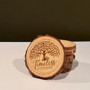 Personalized Natural Wood Coaster Set – Custom Engraved Wooden Coasters for Rustic Home Décor, Weddings, party&#39;s, Gifts, Housewarming Gifts