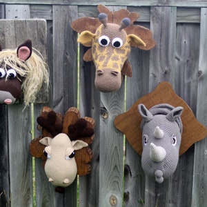 Animal Heads - Crochet Trophies