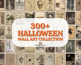 Halloween Wall Art Bundle 300+ Dark Academia Prints, Vintage Gothic Gallery Halloween Artwork