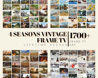 Vintage 4 Seasons Art Collection, Samsung Frame TV Bundle 1700+ (Digital Download)