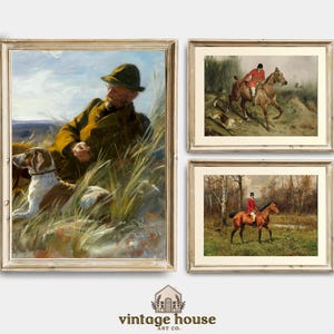 Fuchsjagd Galeriedrucke BUNDLE Vintage Englische Land-Jagd-Kunst, Reiterporträts, Berkeley Hunt Wand-Kunst-Bündel, Horsemanship Art