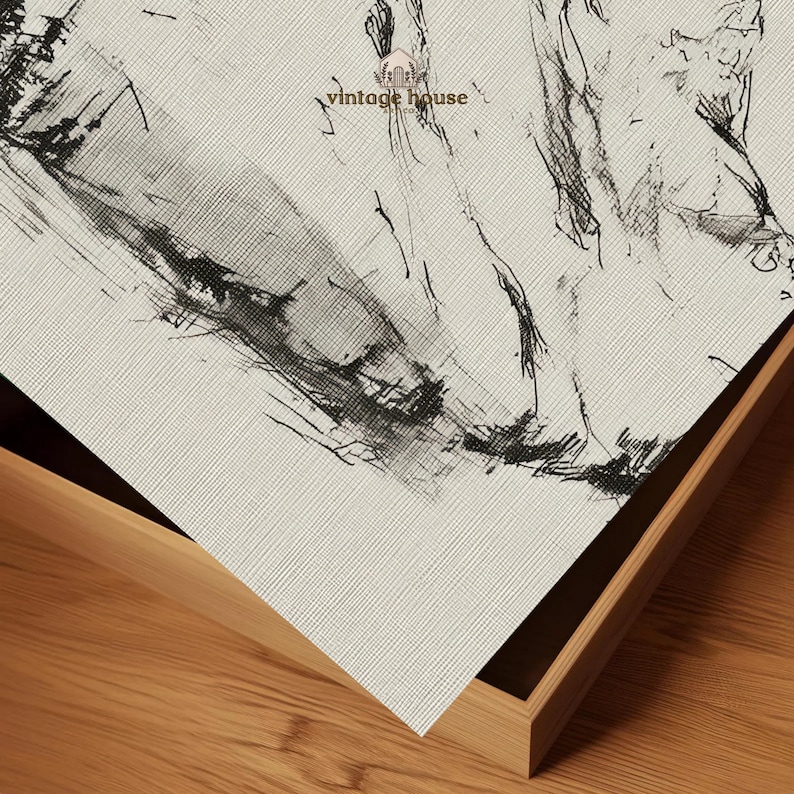 A timeless digital mountain sketch print designed for elegant, nature-inspired interiors. This printable wall art brings a calm, vintage feel to living rooms, bedrooms, offices, and cabin spaces.Vintage printable mountain wall art shown in a dark wood frame, featuring a black and white landscape sketch on a neutral background.Vintage printable mountain wall art shown in a dark wood frame, featuring a black and white landscape sketch on a neutral background.
