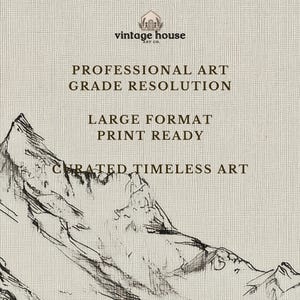 A timeless digital mountain sketch print designed for elegant, nature-inspired interiors. This printable wall art brings a calm, vintage feel to living rooms, bedrooms, offices, and cabin spaces.Vintage printable mountain wall art shown in a dark wood frame, featuring a black and white landscape sketch on a neutral background.Vintage printable mountain wall art shown in a dark wood frame, featuring a black and white landscape sketch on a neutral background.