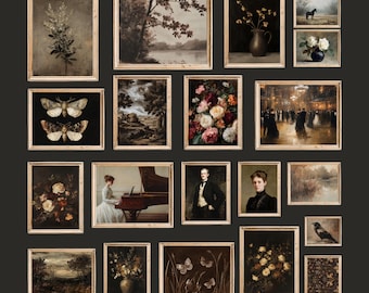 Vintage Moody Gallery Wall Prints 1000+, Rustic Grounding Decor, Dark Academia Cottagecore Wall Art