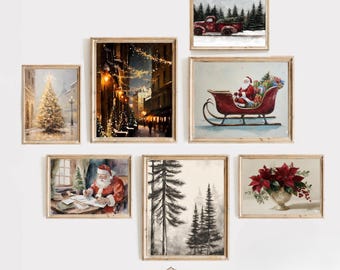 700+ Vintage Christmas Winter Printable Wall Art Set, Festive Gallery Decor Bundle (Digital Download)