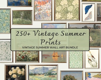 250+ Vintage Summer Botanical Prints Bundle: Cottagecore Floral Wall Art, Wildflower Print (Digital Download)