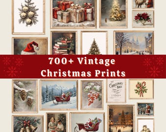 700+ Vintage Christmas Winter Prints, Festive Holiday Gallery Wall Decor (Digital Download)