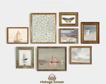 Más de 1000 láminas decorativas vintage de verano en tonos neutros, estilo costero, náutico y tropical (descarga digital).