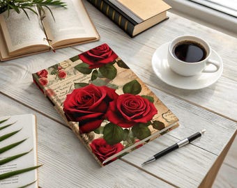 Hardcover Journal with Vintage Roses for Women Notebook for Writing Note-taking Gift and Journaling Vintage Flower Planner Self Care Journal