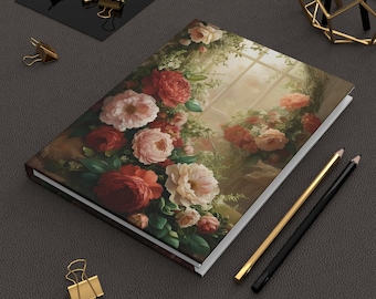 Floral Hardcover Journal Elegantes Schreib-Tagebuch Geschenk für Schriftsteller Vintage Floral Design Journal Reise-Notizbuch Floral Self Care Journal