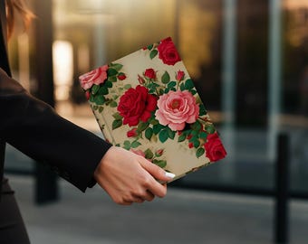 Diario de rosas, romántico, vintage, de tapa dura, floral, regalo para escritores, elegante diario para el Día de la Madre, cuaderno de bocetos.