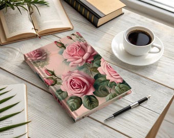 Rose Journal Floral Romantic Vintage Hardcover Journal Floral Notebook Gift for Writers Elegant Diary for Her Mother's Day Notebook Gift