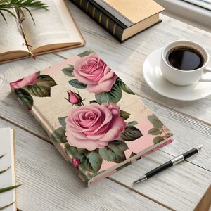 Journal Romantic Roses Hardcover Notebook for Women Floral Design Journal Personal Diary Anniversary Gift Pink Rose Theme Journal for Women