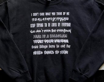 Statement Crew, Vision Text, Indie Style, Alt Wear, Unisex Top, Grunge Vibe