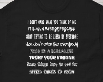 Statement Graphic T-Shirt, Trust Your Visions Quote Tee, Indie Alternative Streetwear, Unisex Cotton Tee
