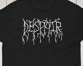 Despair Shirt Metal Style Edgy Black Tee Lightning Art Gothic Vibe Grunge Top Unisex
