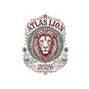 Atlas Lion PNG, Morocco Soccer Graphic | Retro Moroccan Football Design | Atlas Lion Season Sublimation Download | DTG Print on Demand