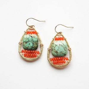 Turquoise Earrings, Boho Earrings, Southwestern Style, Boho Chic