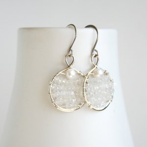 Moonstone Earrings, Silver Earrings, Gift for Her