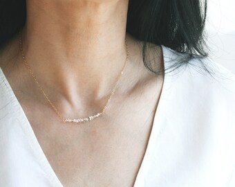 Herkimer Diamond Necklace • Crystal Necklace • Minimalist Necklace