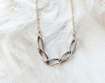 Mixed Metal Chain Necklace: Sterling Silver & 14K Gold Fill