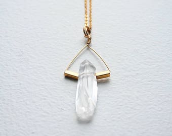 Crystal Necklace, Boho Necklace, Raw Crystal Necklace, Crystal Pendant