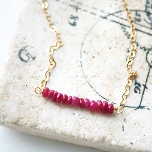 Ruby Necklace • July Birthday • Ruby Jewelry • Birthstone Necklace • Gift for Her