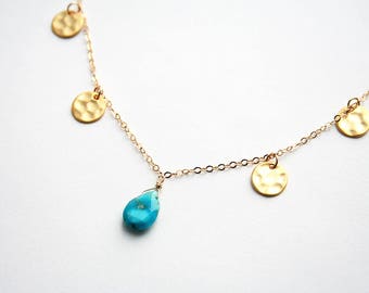 Turquoise Necklace • Boho Necklace • Layering Necklace • Southwestern Necklace