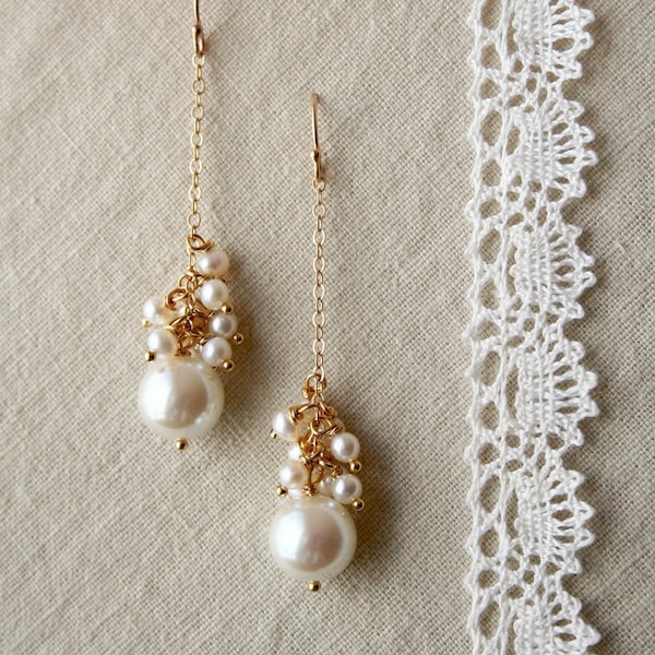 Pearl Drop Earrings, Bridal Jewelry, Wedding Earrings, Bridal Earrings Pearl, Pearl Dangle Earrings