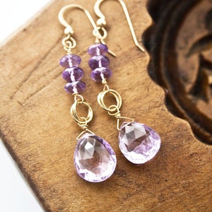 Amethyst Earrings •  February Birthstone • Birthstone Jewelry • Purple Earrings