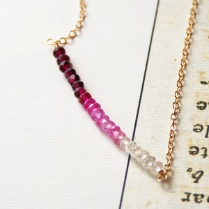 Pink Mystic Quartz Ombre Necklace: Gemstone Layering Jewelry