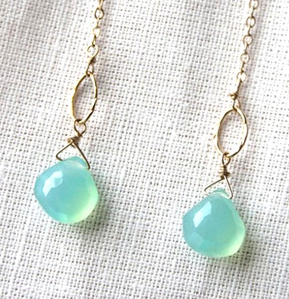 Pastel Earrings, Bridesmaid Earrings, Seafoam Green, Light Green Earrings