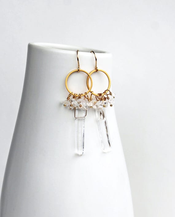 Boucles D'oreilles Dorées - Cristal De Bohême & Émail - Dormeuses élégantes - Marque L'Île Aux Trésors