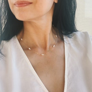 Dainty Pearl Necklace: Minimalist Bridesmaid Jewelry