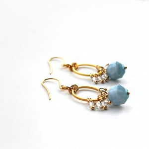 Aquamarine Earrings, Dangle Earrings, Light Blue Earrings, Gift for Her image 4