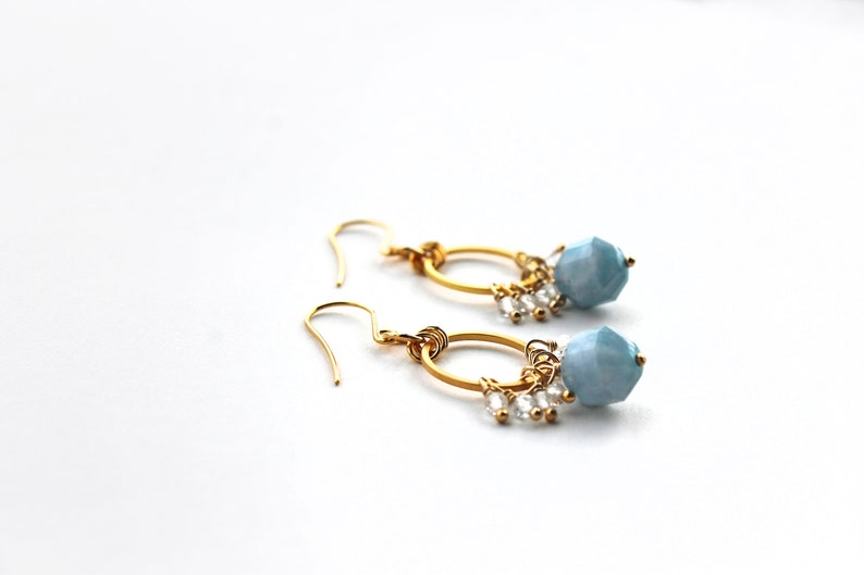 Aquamarine Earrings, Dangle Earrings, Light Blue Earrings, Gift for Her image 4