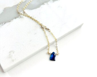 Kyanite Pendant Necklace • Blue Gemstone Necklace • Mother's Day Gift for Her • Delicate Blue Necklace