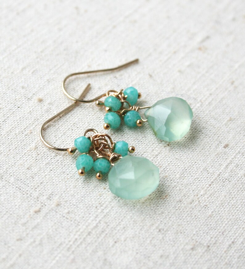 Pastel Green Earring Bridesmaid Jewelry Gemstone Jewelry Etsy